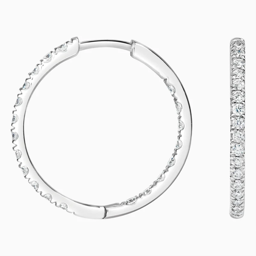 Small Hoop Diamond Earrings