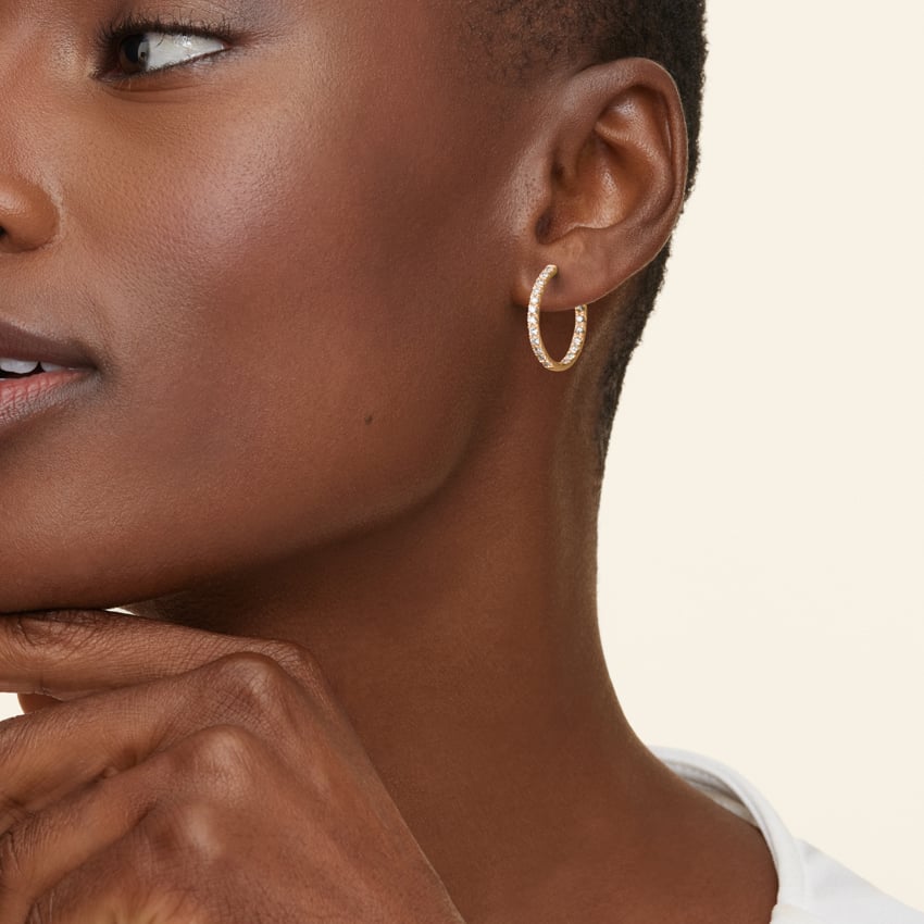 Extra Small Hoop Diamond Earrings