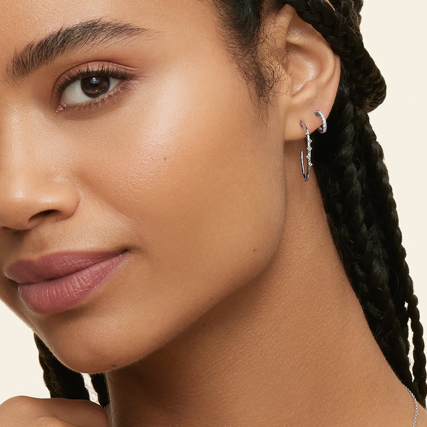 Pavé Diamond Huggie Earrings