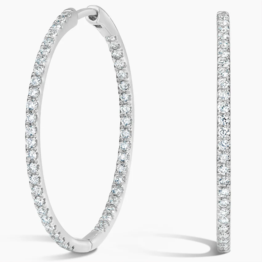 Medium Hoop Diamond Earrings