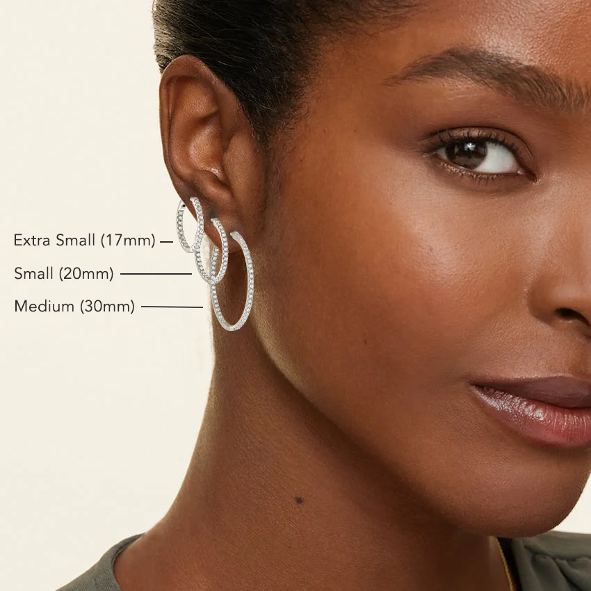 Medium Hoop Diamond Earrings