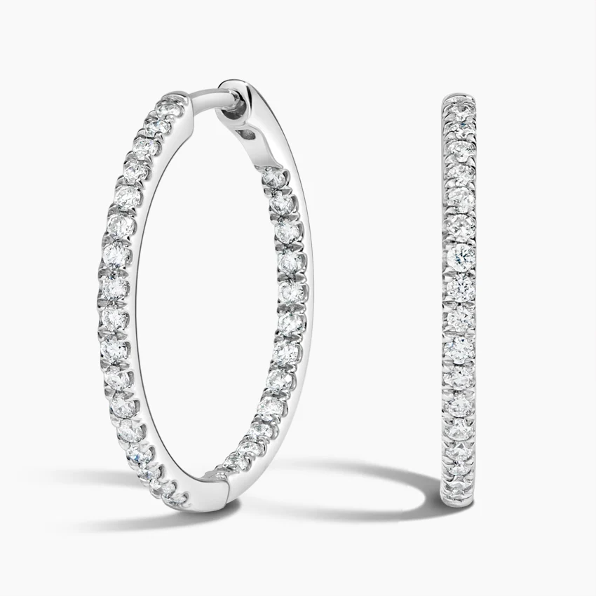 Small Hoop Diamond Earrings