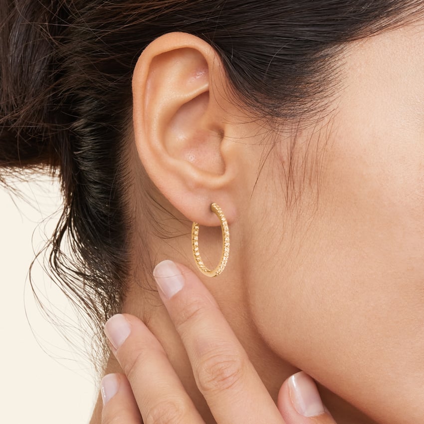 Small Hoop Diamond Earrings