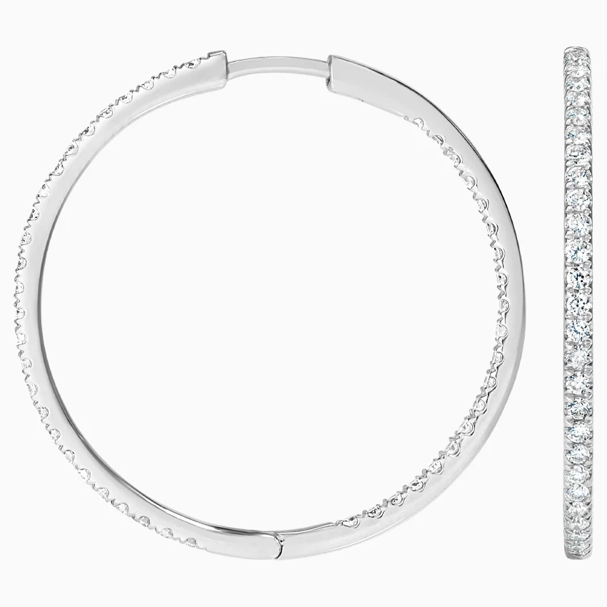 Medium Hoop Diamond Earrings