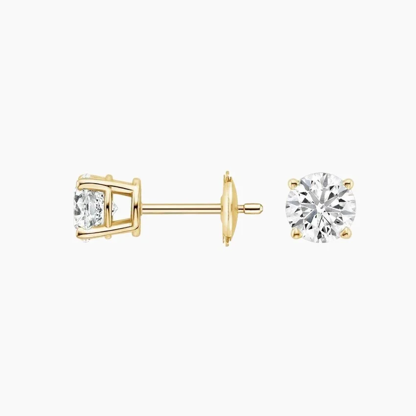 Round Diamond Stud Earrings
