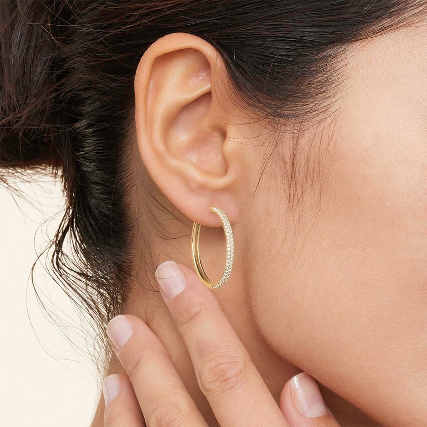 Lab Diamond Tube Hoop Earrings (1/2 ct. tw.)