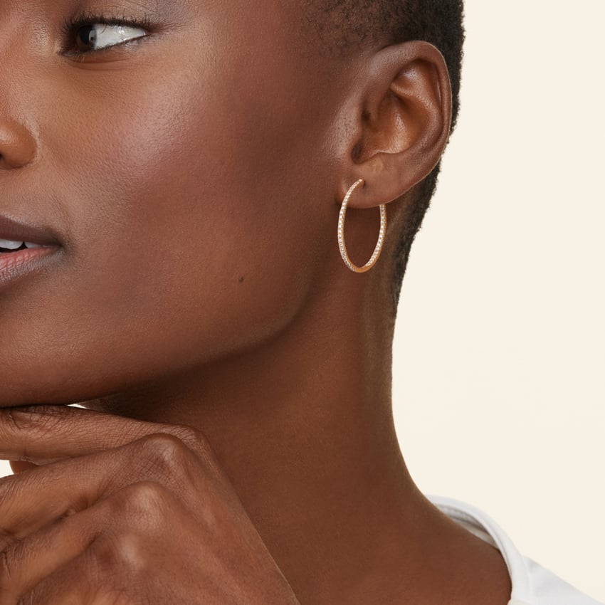 Medium Hoop Diamond Earrings